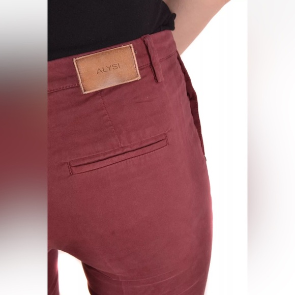 Alysi Bordeaux Pants size 26 in burgundy Made in Italy - Picture 6 of 11